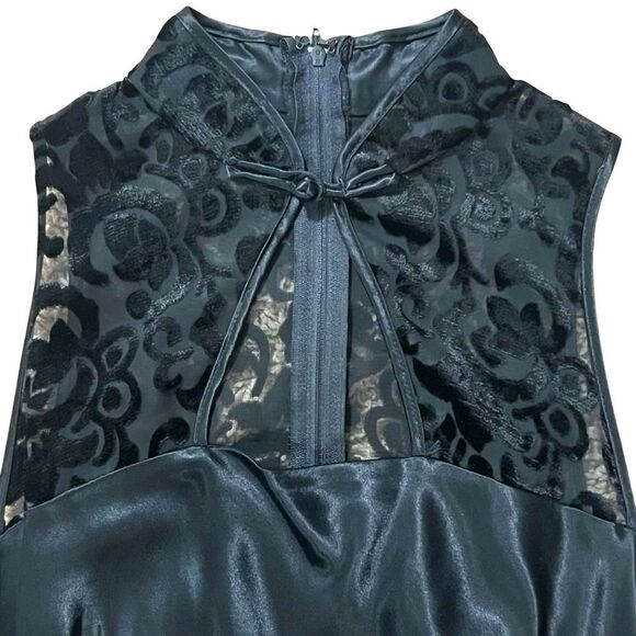 Vintage Zum Zum 90s Y2K Whimsigoth Satin Maxi Dress Size 9/10 Prom Dark Feminine - Picture 3 of 10